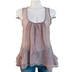 Love on a Hanger Lavender Purple Tank Camisole Mesh Top Size M